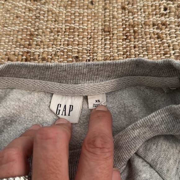 **LAST CALL** Gap Sweatshirt Dress Women XS Gray Short Puff Sleeve Banded Hem - Picture 5 of 7